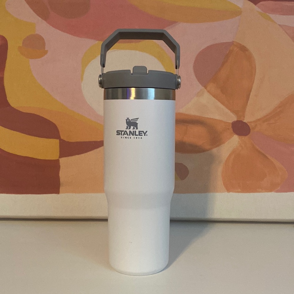 Stanley IceFlow Flip Straw Tumbler, white/gray